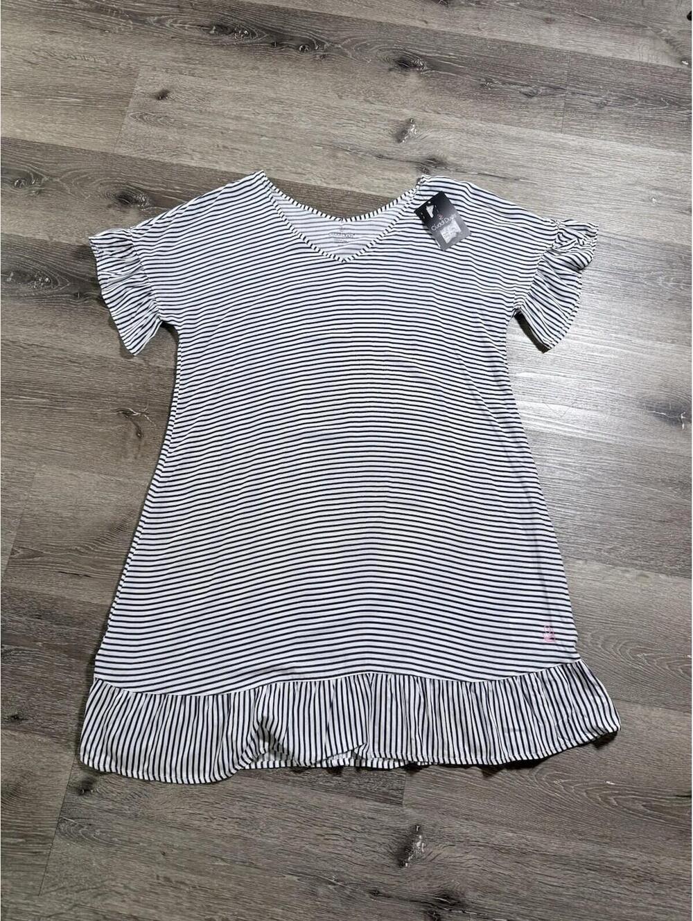 CUDDL DUDS BLUE SOFT Stripped TUNIC Size Medium